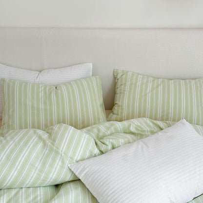Refreshing Stripe Pillowcases / Forest Green
