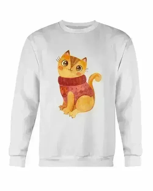 Winter Cat Sweatshirt - Gildan Crewneck Fleece Top | Femstylo
