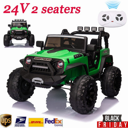400W Electric Ride On Jeep Truck for Kids with Remote Control, MP3 Player, and LED Lights