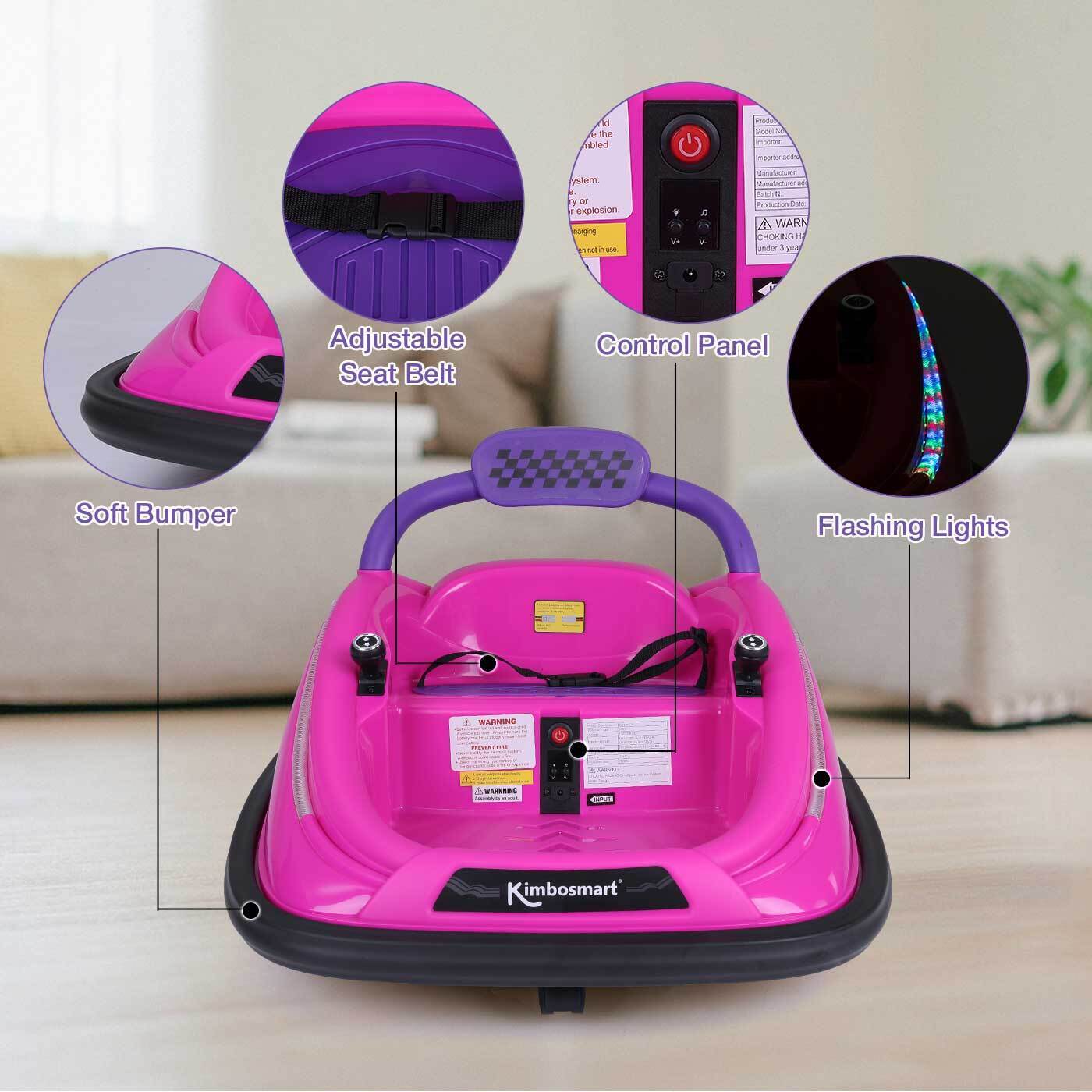 Remote Control Bumper Car for Kids with LED Lights and 360° Spin