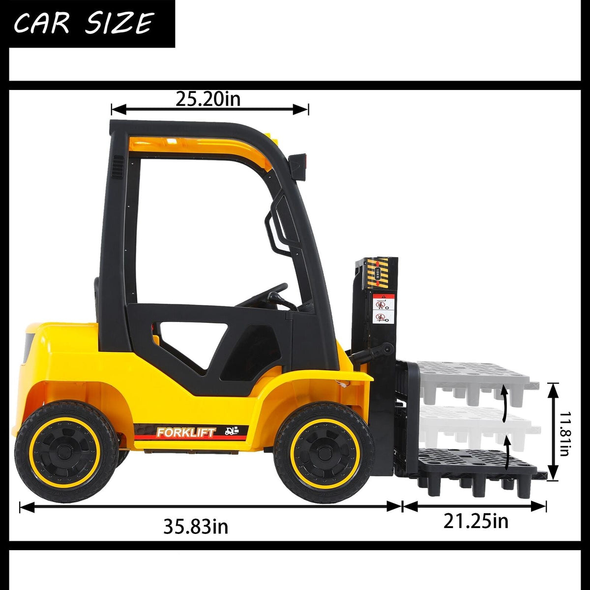 Remote Control Electric Forklift Toy with Lifting Rod for Kids - 12V Power
