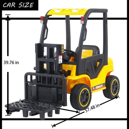 Remote Control Electric Forklift Toy with Lifting Rod for Kids - 12V Power
