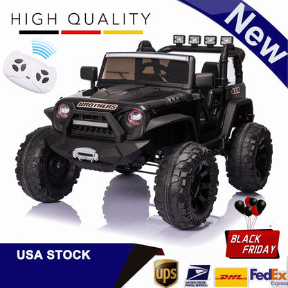 Remote Control Electric Jeep Truck Toy for Kids - 200W×2 Motor - Perfect Christmas Gift