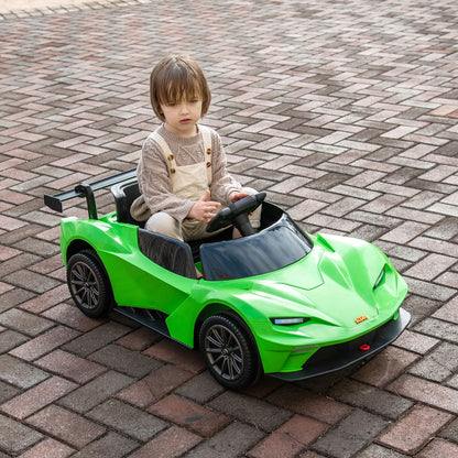 Remote Control Electric Ride-On Car with MP3 Player and LED Lights - Green