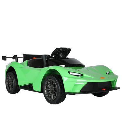 Remote Control Electric Ride-On Car with MP3 Player and LED Lights - Green
