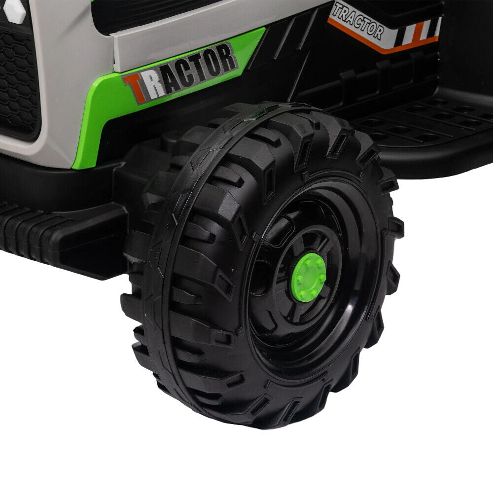 Remote Control Electric Tractor Trailer Ride-On Toy for Kids - 12V Battery Powered