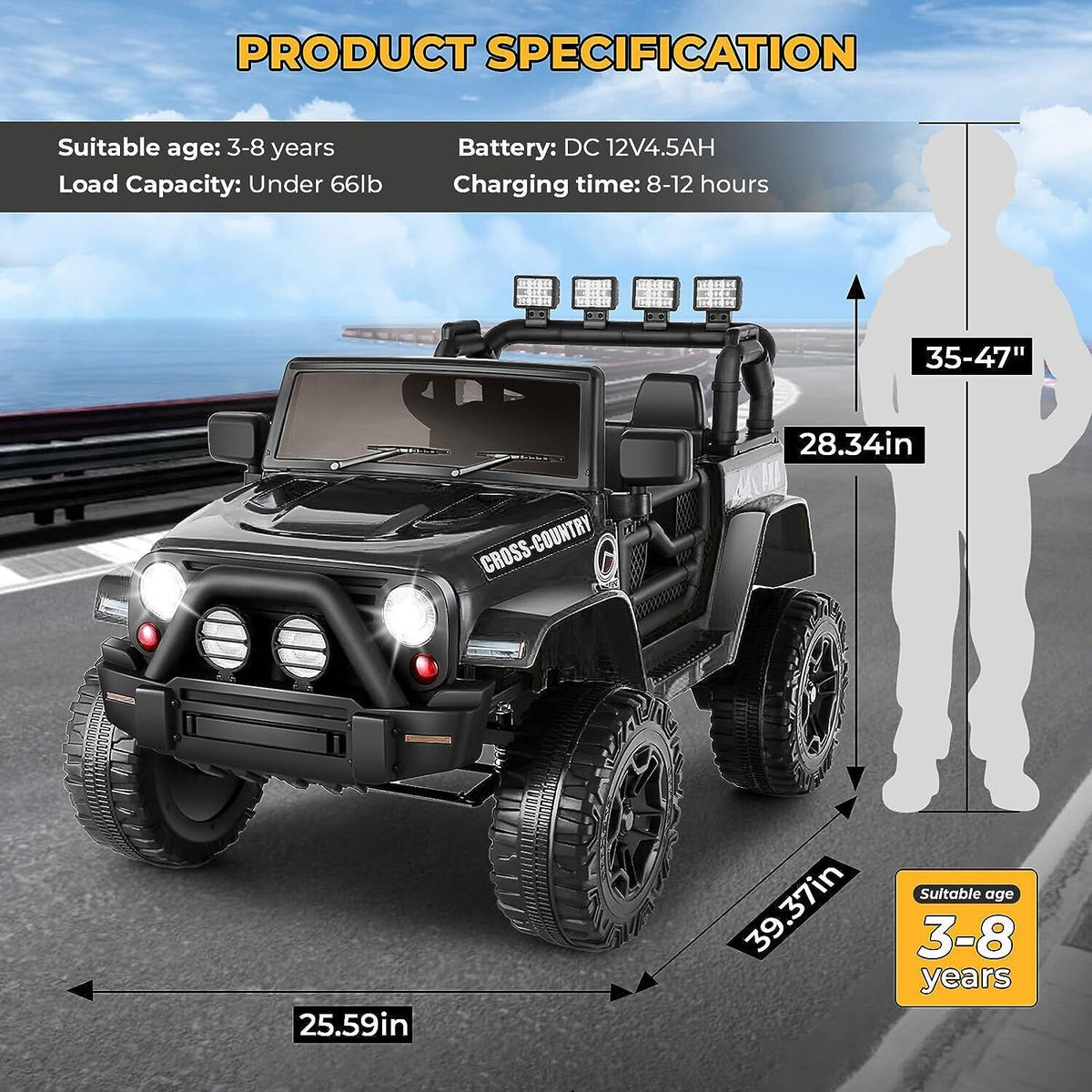 Electric Lamborghini Ride-On Car for Kids with Remote Control - 24/12V Truck Design