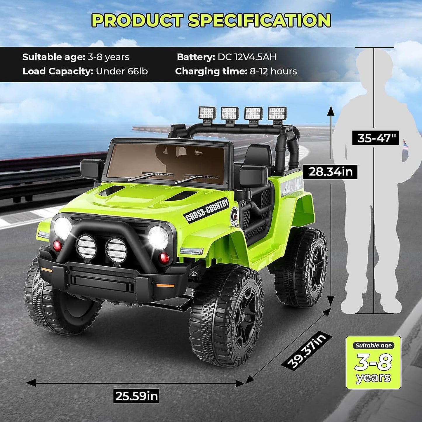 Electric Lamborghini Ride-On Car for Kids with Remote Control - 24/12V Truck Design