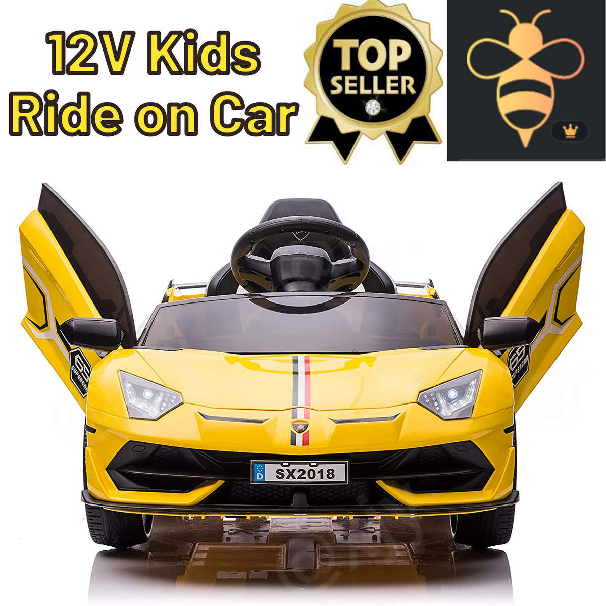 Electric Lamborghini Ride-On Car for Kids with Remote Control - 24/12V Truck Design
