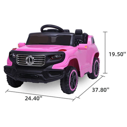 Remote Control Pink Ride On Car Truck for Girls with 3 Speeds and Light Features
