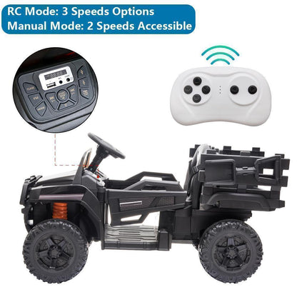 Remote Control Ride-On Tractor with Detachable Trailer for Kids