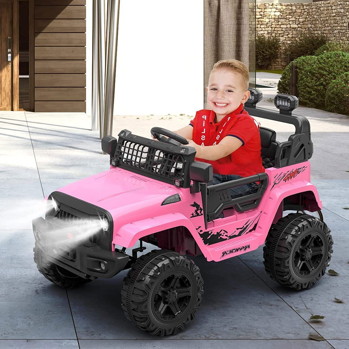 Remote Control Ride-On Truck with LED Lights and Bluetooth - Perfect Xmas Gift for Kids