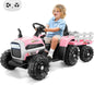 Remote-Controlled 12V Kids Tractor Car with Trailer - Electric Ride-On Toy
