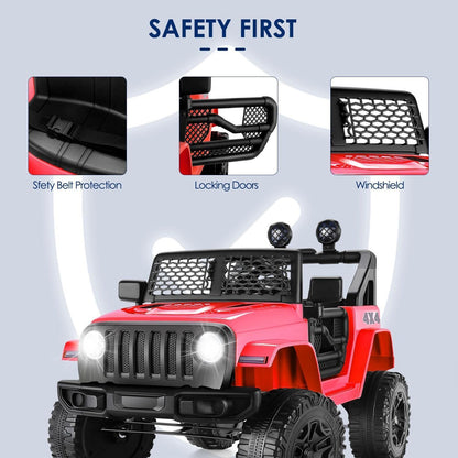 Remote-Controlled 4-Wheel Electric Ride-On Car for Kids - 12V Truck Toy