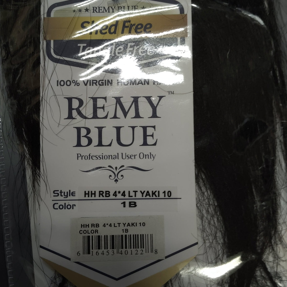 Remy Blue 4x4 Yaki 10" Closure Color 1B Hair Extension