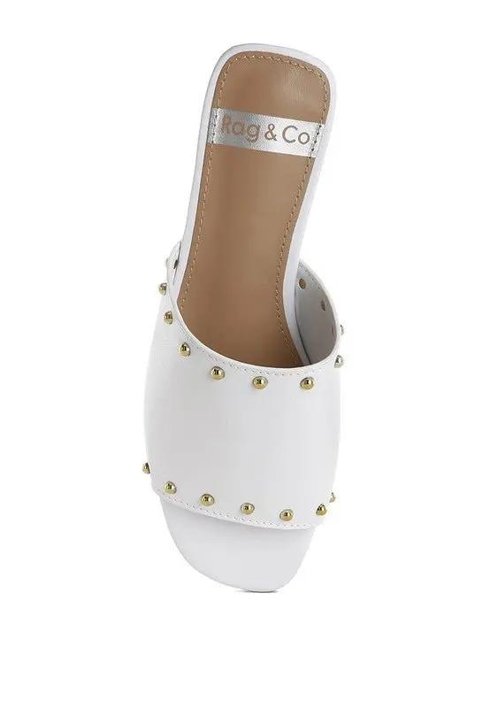 Dresses Rag Company Renaldi Genuine Leather Studded Slip-On Flats for Women