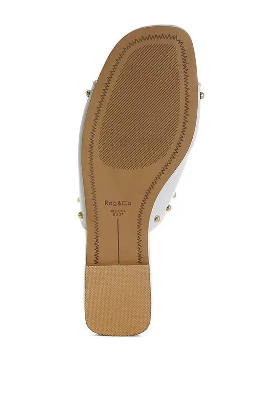 Dresses Rag Company Renaldi Genuine Leather Studded Slip-On Flats for Women