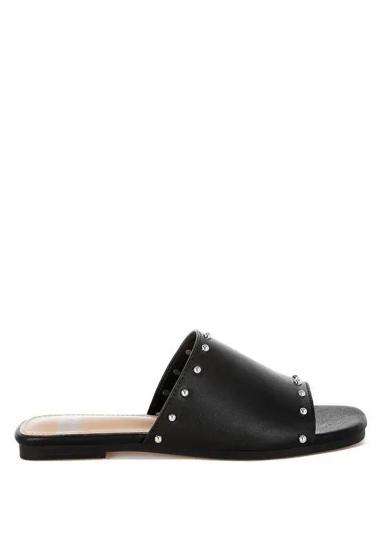 Dresses Rag Company Renaldi Genuine Leather Studded Slip-On Flats for Women