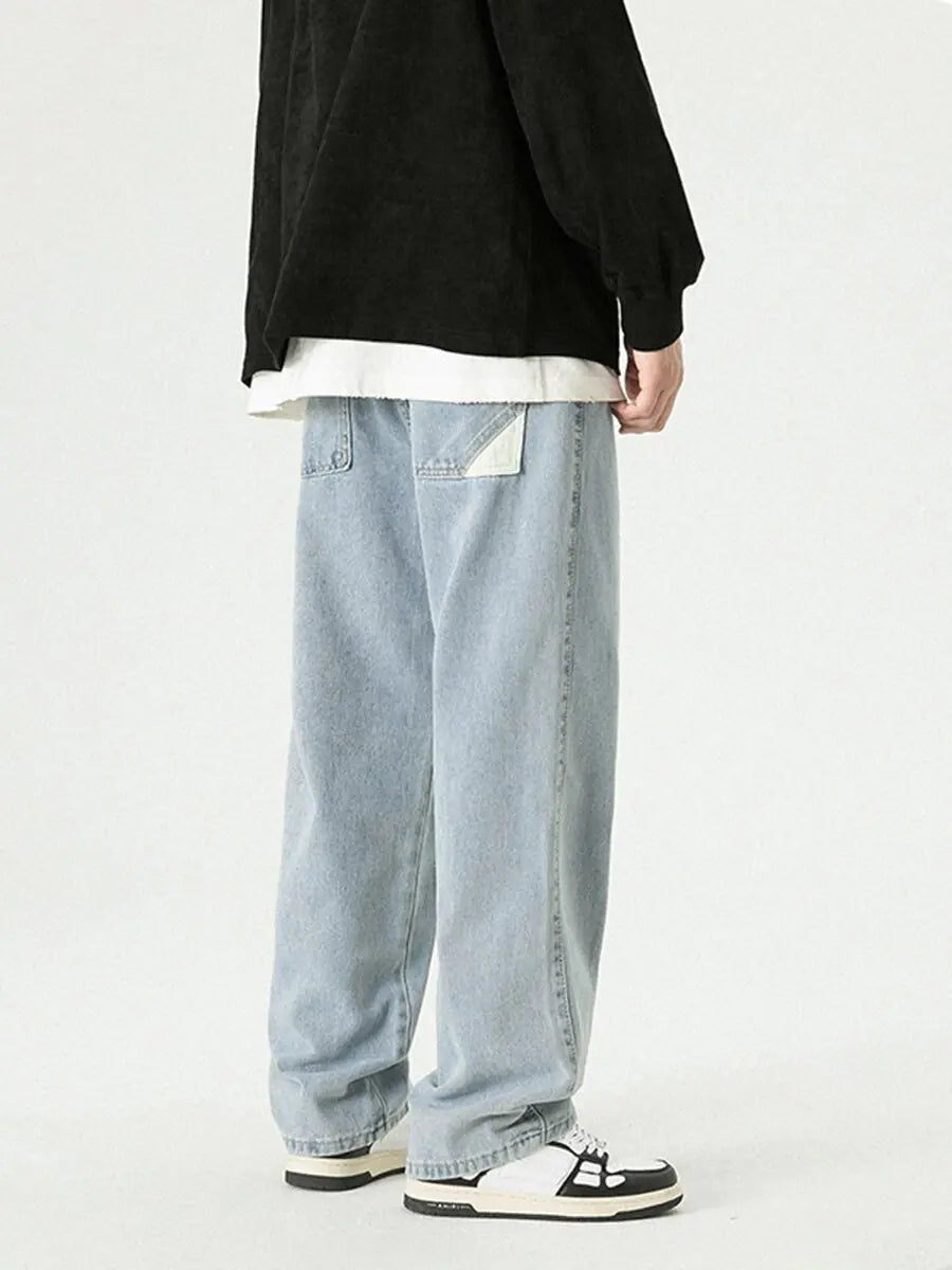 Retro Loose Straight Wide Leg Pants - # BOAA13410012