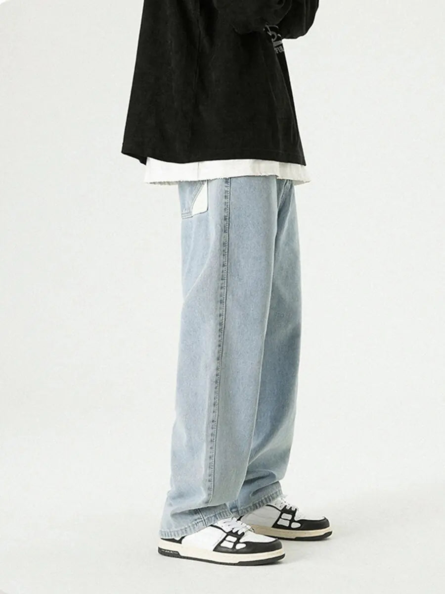 Retro Loose Straight Wide Leg Pants - # BOAA13410012