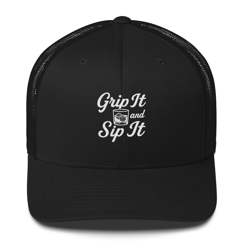 Grip It and Sip It Golf Trucker Hat