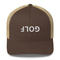Upside Down Golf Trucker Cap - White Logo