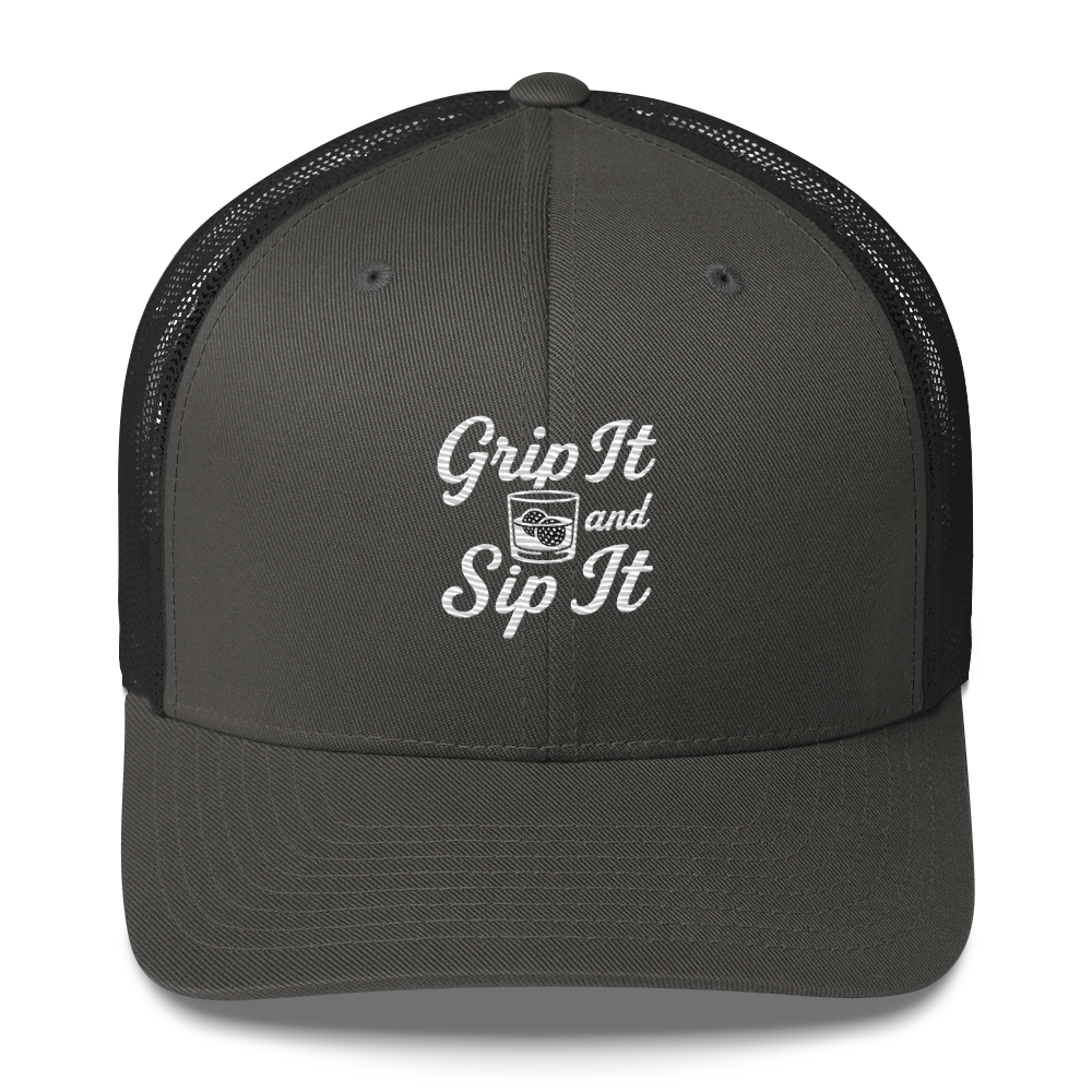 Grip It and Sip It Golf Trucker Hat