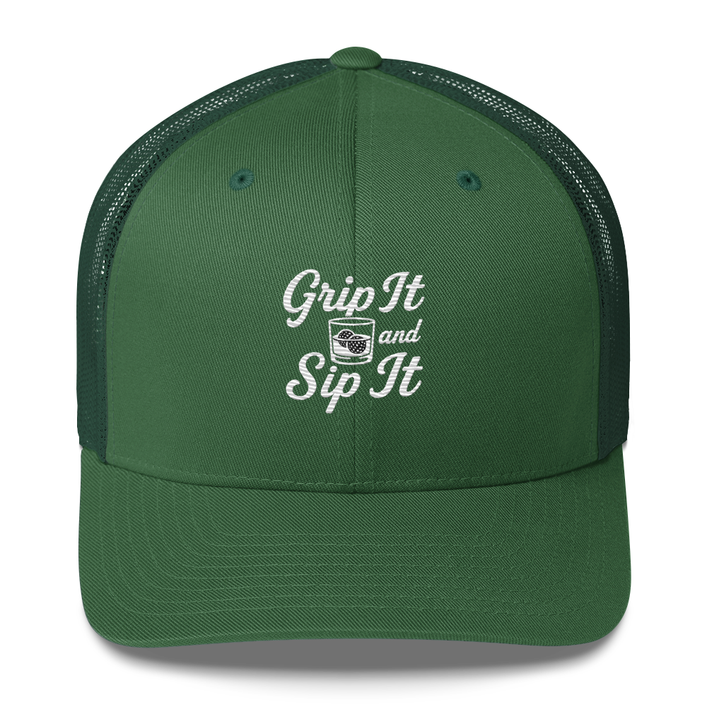Grip It and Sip It Golf Trucker Hat