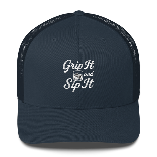 Grip It and Sip It Golf Trucker Hat