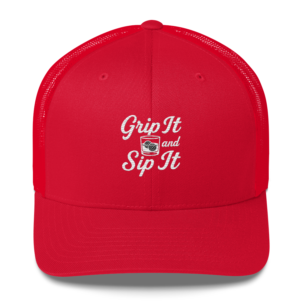 Grip It and Sip It Golf Trucker Hat