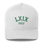 Collegiate Arch Trucker Cap - Green Logo