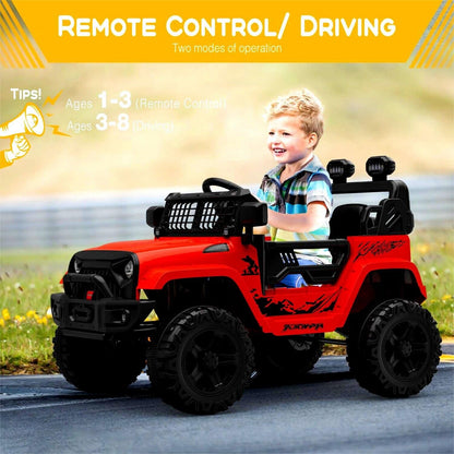Rev Up the Fun with Our 12V Red Truck Car for Kids - Includes Remote Control and 2 Speed Options!