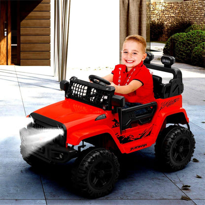 Rev Up the Fun with Our 12V Red Truck Car for Kids - Includes Remote Control and 2 Speed Options!