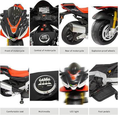 Rev Up the Fun with Our 24V Ride-On Motorcycle for Kids - Reaches Speeds of 10 MPH with Side Wheels!