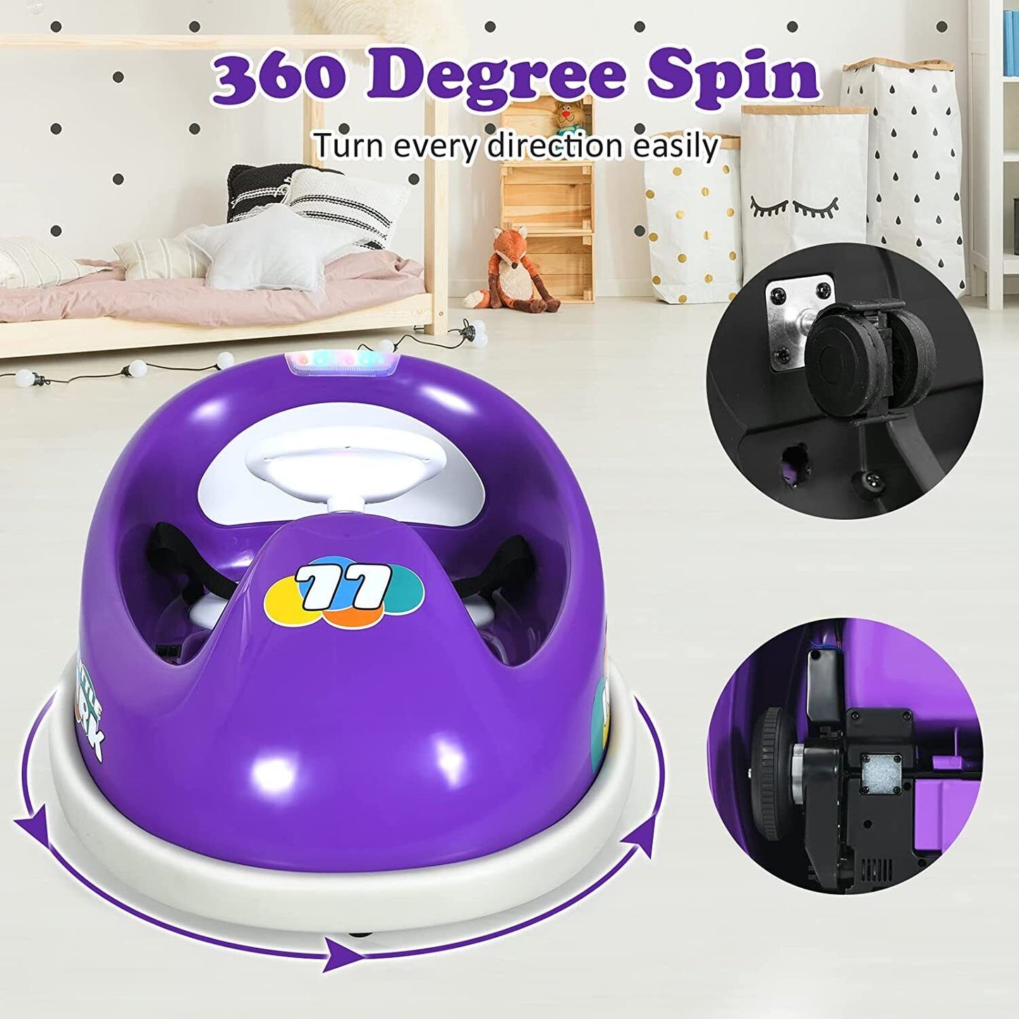 Rev Up the Fun with Our 6V Battery-Powered Ride-On Race Car for Kids - Remote Control and LED Lights Included!
