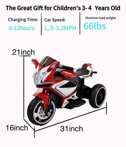 Rev Up the Fun with Our 6V Electric Ride-On Motorcycle for Kids - Featuring One-Button Start and Music Function!