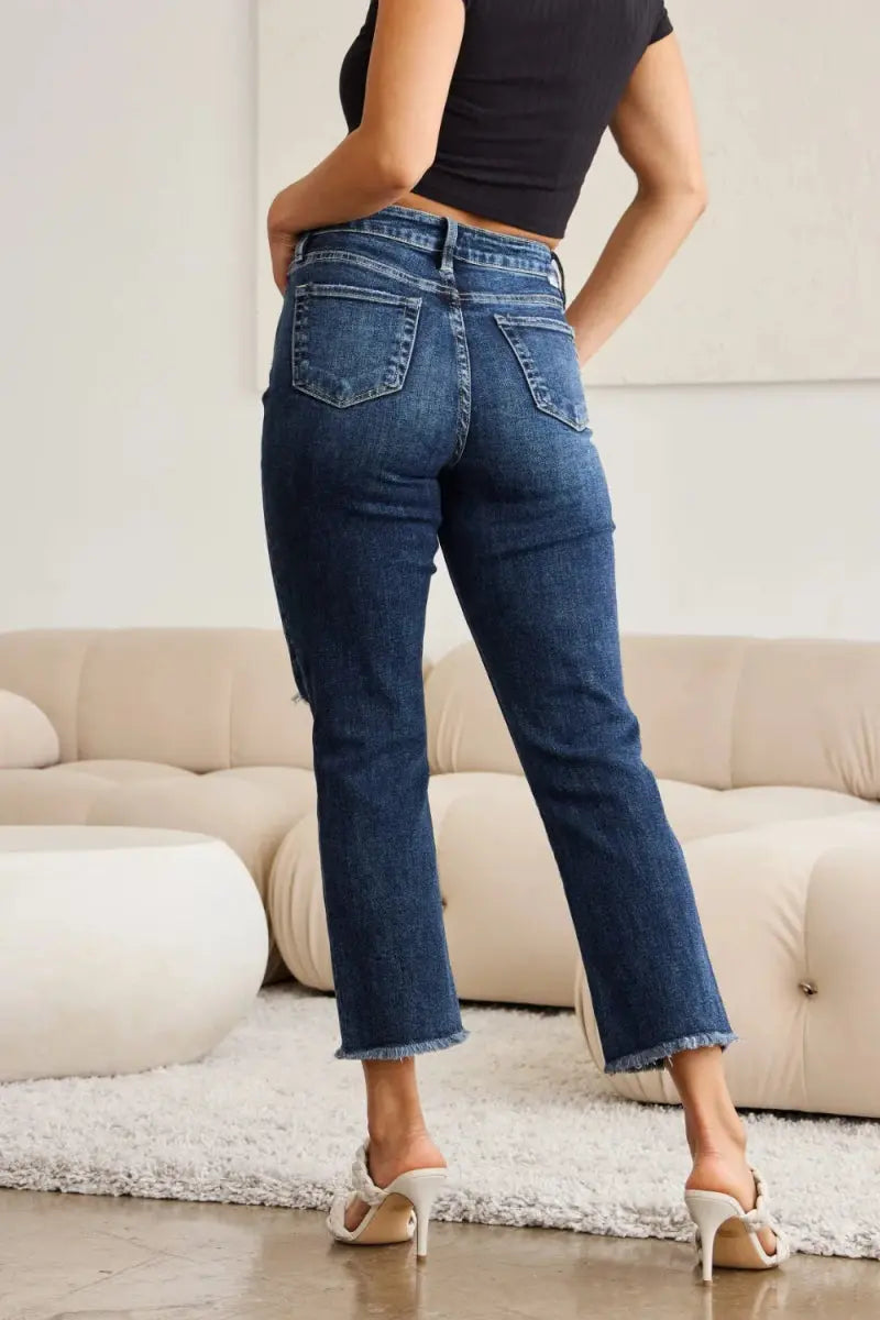 Shoes Trendsi Distressed Jeans Women's Tummy Control Denim Everyday Wear Slimming Fit