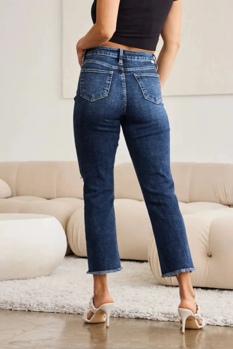 Shoes Trendsi Distressed Jeans Women's Tummy Control Denim Everyday Wear Slimming Fit