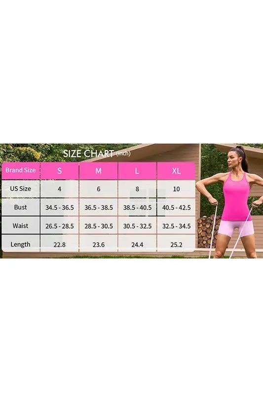 Women's Active Tank Top Ribbed Tank Top - Built-In Bra - Workout & Yoga Active Top