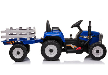 Ride in Style with the LUCKYERMORE 12V Electric Tractor Trailer for Kids