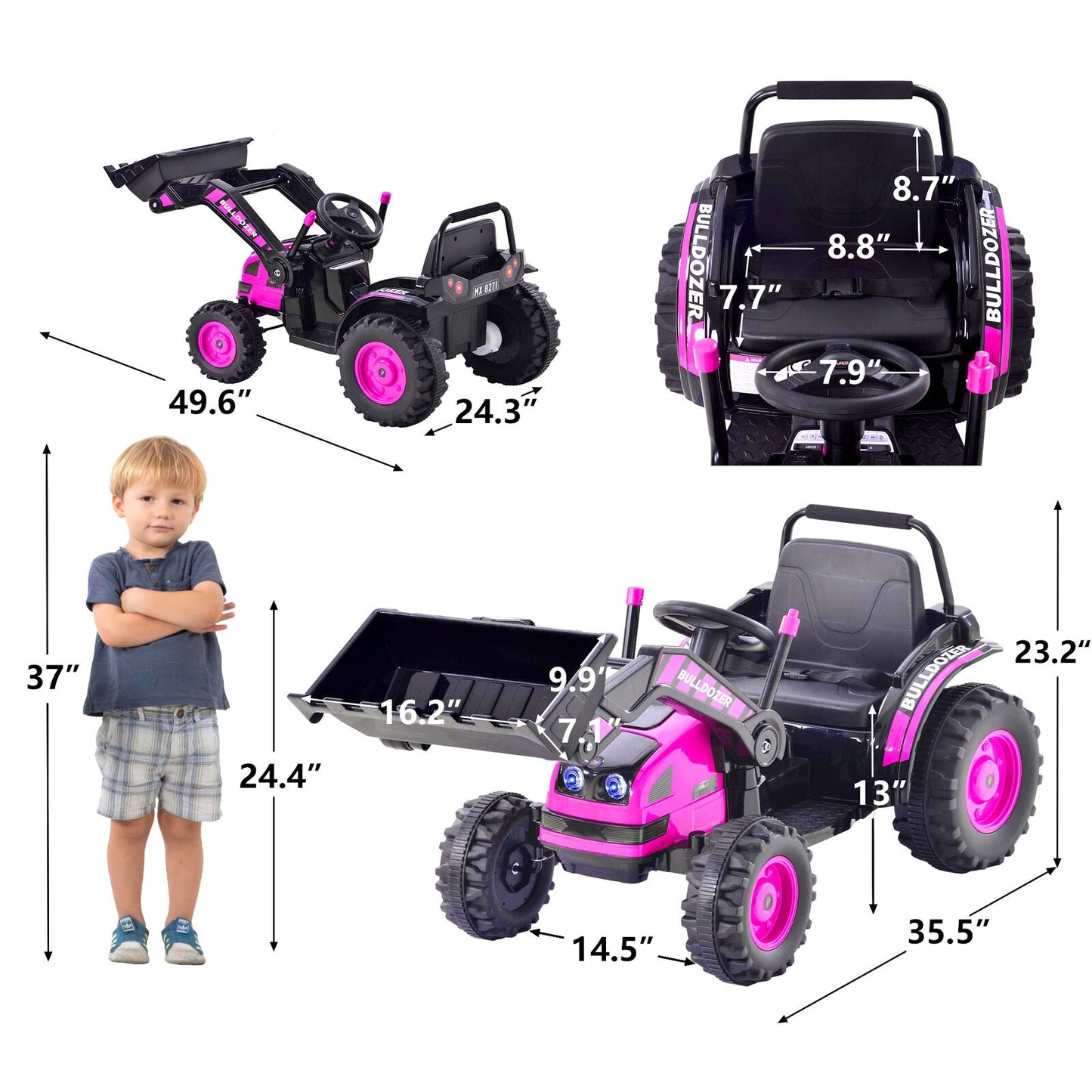 Ride-On Bulldozer Toy with Digger Scoop for Toddlers - Perfect for Construction Playtime!