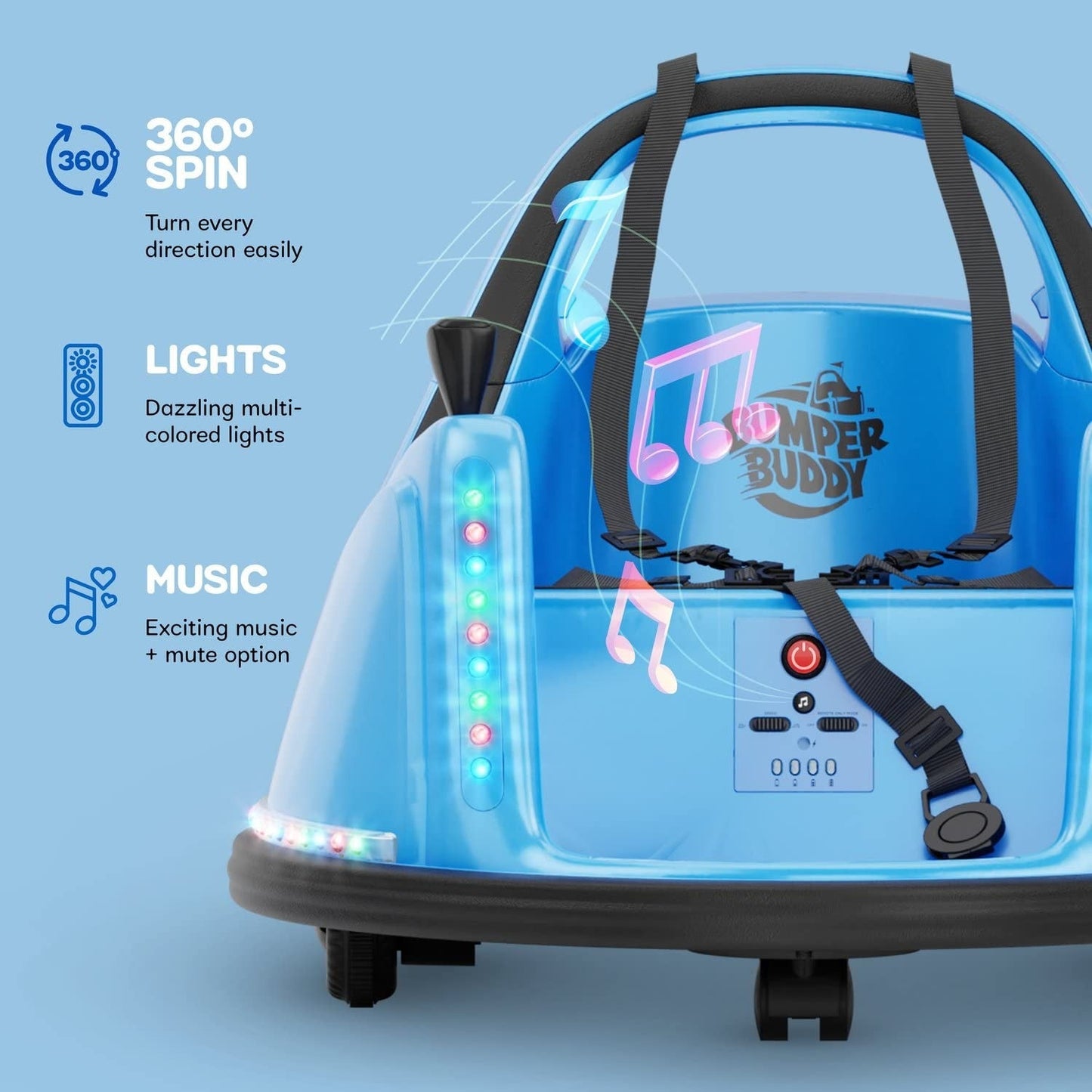 12V Electric Ride-On Car for Toddlers and Kids, 2-Speed, Ages 1-5 Years