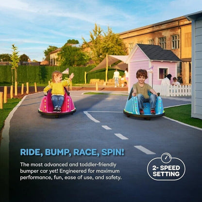 12V Electric Ride-On Car for Kids with Remote Control and 2-Speed Bumping Toy for Toddlers