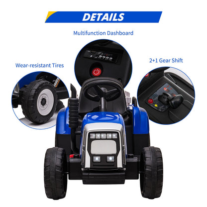 Ride-On Electric Tractor with Trailer for Toddlers - Remote Controlled