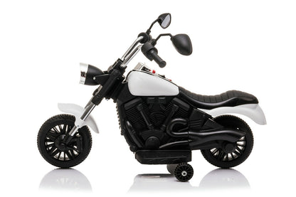 Kids Ride-On Harley Chopper Style Bike with Safety Training Wheels and 6V Battery