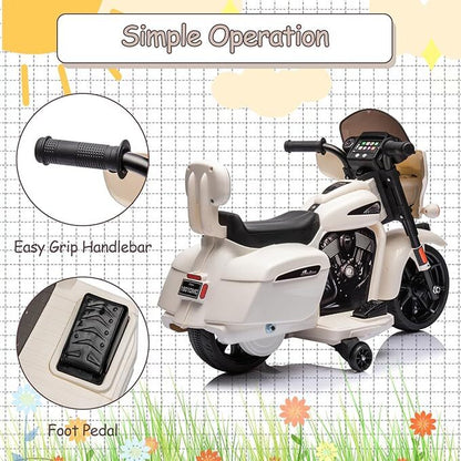 6V Electric Ride-On Dirt Bike for Kids with Licensed Design and Built-In Music