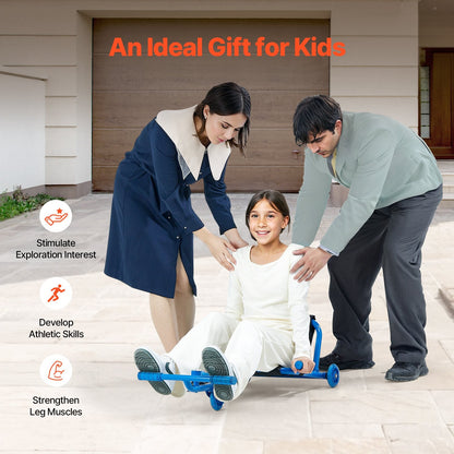 Kids Ride-On Drift Scooter Cart with Zig-Zag Motion for Ages 10+ and 198 lbs Capacity
