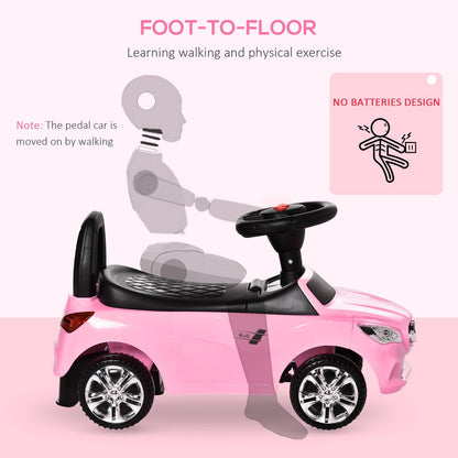 Ride-On Sliding Car with Horn, Music, Lights, and Storage – No Power Needed
