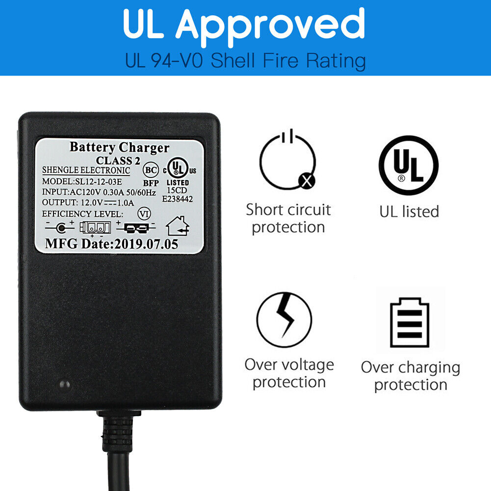 Ride On Toy Battery Charger for Yamaha Raptor 700R and Toyota FJ Cruiser - 12V