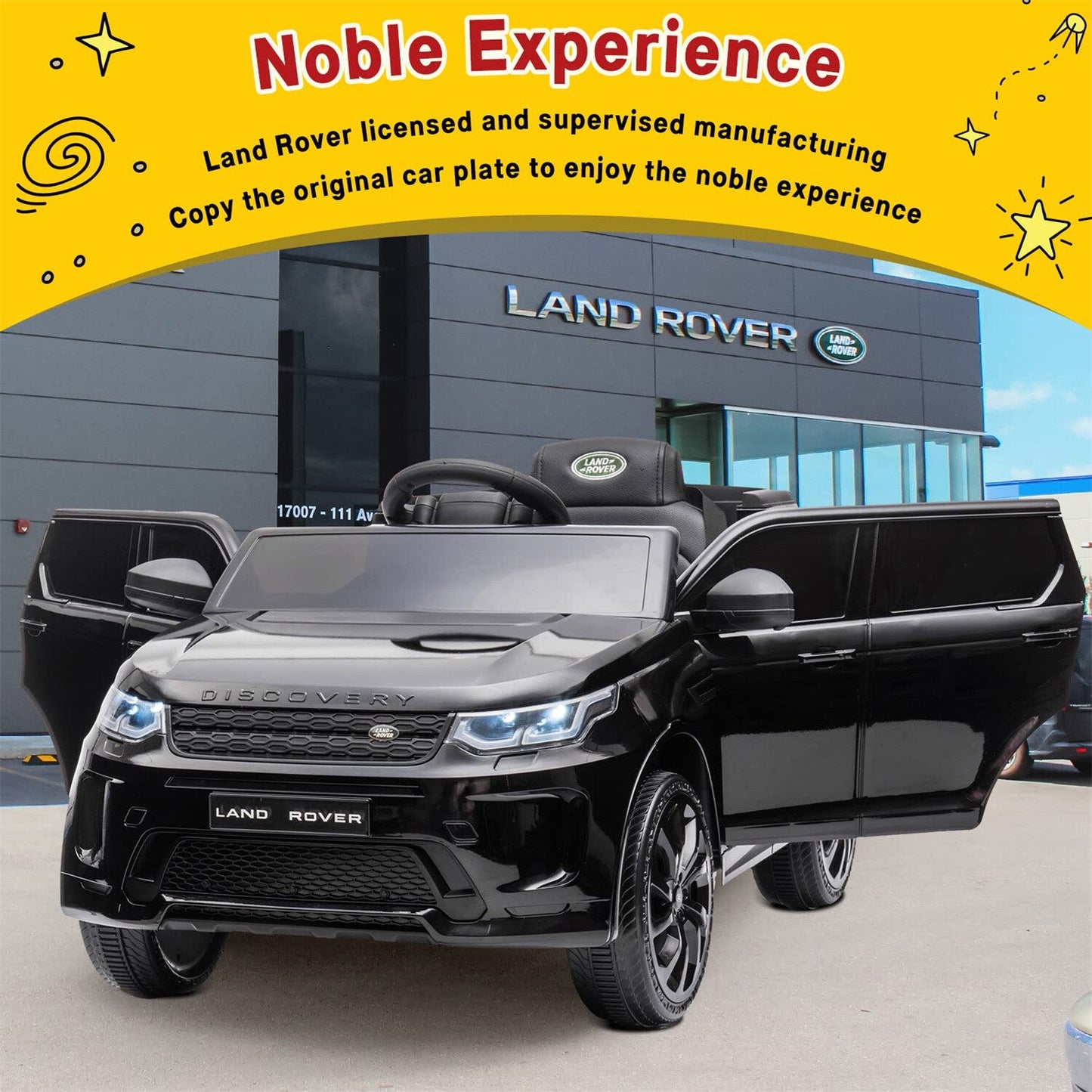 12V Licensed Land Rover Ride-On Toy for Kids with Remote Control and MP3 Player
